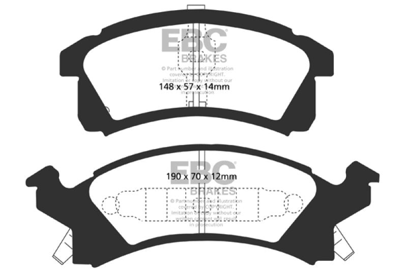EBC 91-95 Buick Skylark 2.3 Redstuff Front Brake Pads - Burkken Auto Parts