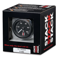 Autometer Stack 52mm 0-100 PSI 1/8in NPTF Male Pro Stepper Motor Oil Pressure Gauge - Black - Burkken Auto Parts
