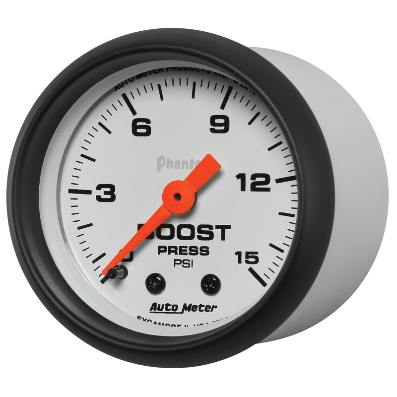 Autometer Phantom 52mm 0-15PSI Mechanical Boost Pressure Gauge - Burkken Auto Parts