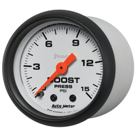 Autometer Phantom 52mm 0-15PSI Mechanical Boost Pressure Gauge - Burkken Auto Parts