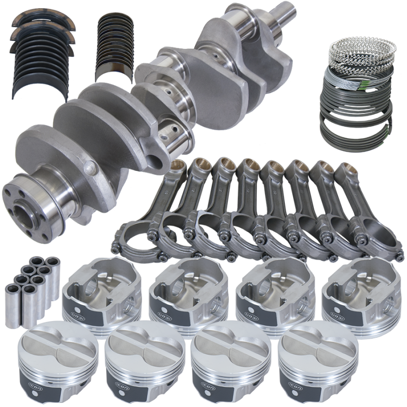 Eagle Ford 351W 4.000in Crank 6.200in I-Beam Rods -11cc Flat Top 4.000in Pistons Rotating Assembly - Burkken Auto Parts