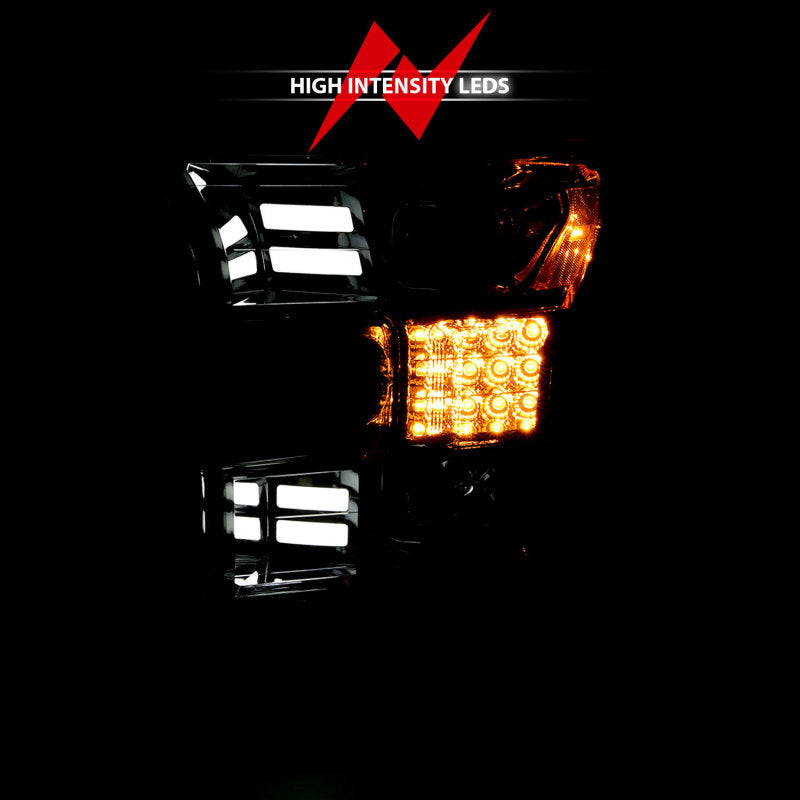 ANZO 15-17 Ford F-150 Proj Headlights w/ Plank Style Design Chrome w/ Amber Sequential Turn Signal - Burkken Auto Parts