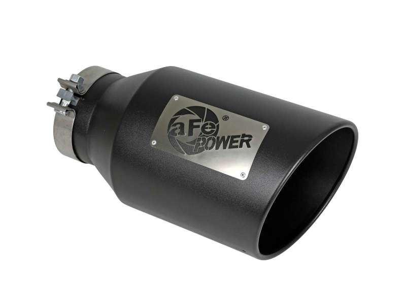 aFe Power Universal 5in Inlet 8in Outet MACH Force-XP Clamp-On Exhaust Tip - Black - Burkken Auto Parts
