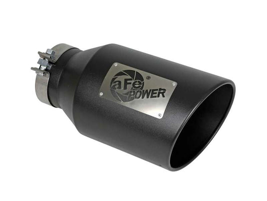 aFe Power Universal 5in Inlet 8in Outet MACH Force-XP Clamp-On Exhaust Tip - Black - Burkken Auto Parts