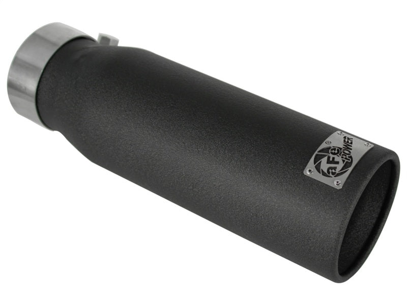 aFe MACHForce XP Exhausts Tips SS-304 EXH Tip 3in x 4Out x 12L Bolt-On (blk) - Burkken Auto Parts