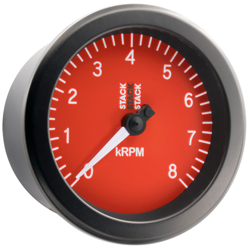 Autometer Stack Sport 88mm 0-8K RPM Tachometer - Red - Burkken Auto Parts