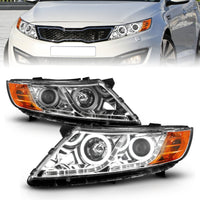 ANZO 2011-2013 Kia Optima Projector Headlights w/ Halo Chrome (CCFL) - Burkken Auto Parts