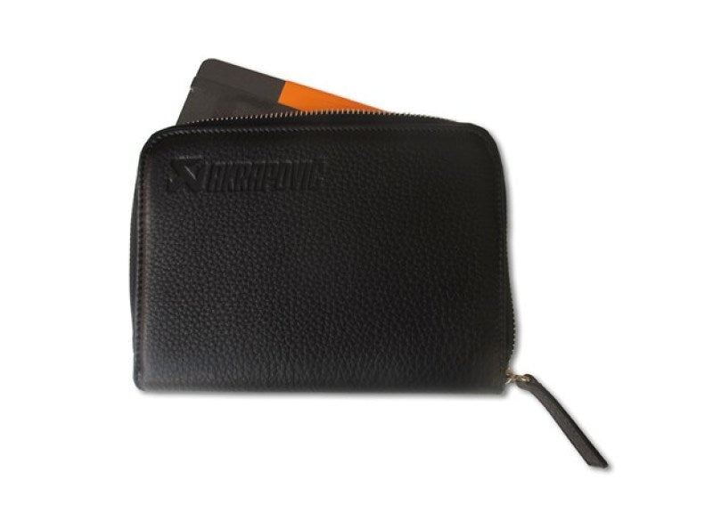 Akrapovic Leather Zip Notebook (S) black - Burkken Auto Parts