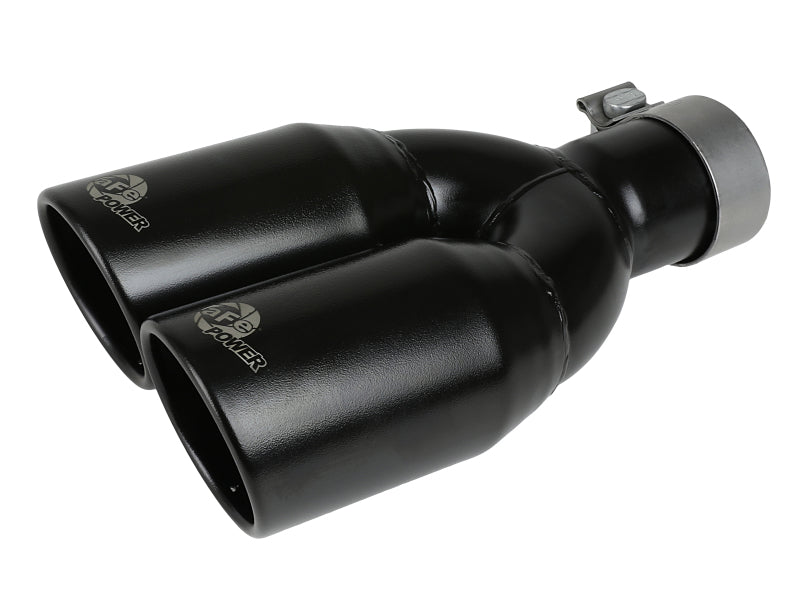 MACH Force-Xp 409 Stainless Steel Clamp-on Exhaust Tip 2.5in Inlet 3.5in Outlet - Black - Burkken Auto Parts