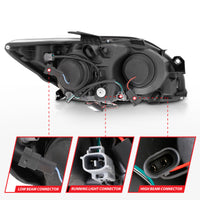 ANZO 2005-2010 Scion Tc Projector Headlights w/ Halo Black (CCFL) - Burkken Auto Parts