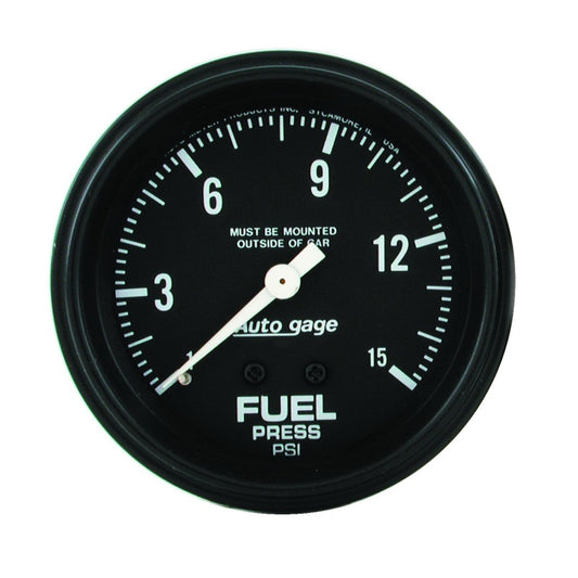 AutoMeter Gauge Fuel Pressure 2-5/8in. 0-15PSI Mechanical Black Autogage - Burkken Auto Parts