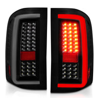 ANZO 2007-2013 Chevrolet Silverado1500/ 2500/ 3500 LED Tail Lights w/ Light Bar Black Housing Smoke - Burkken Auto Parts