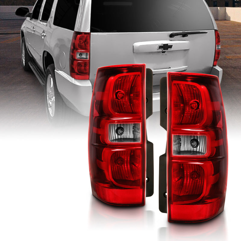 ANZO 2007-2014 Chevy Tahoe Taillight Red/Clear Lens (OE Replacement) - Burkken Auto Parts