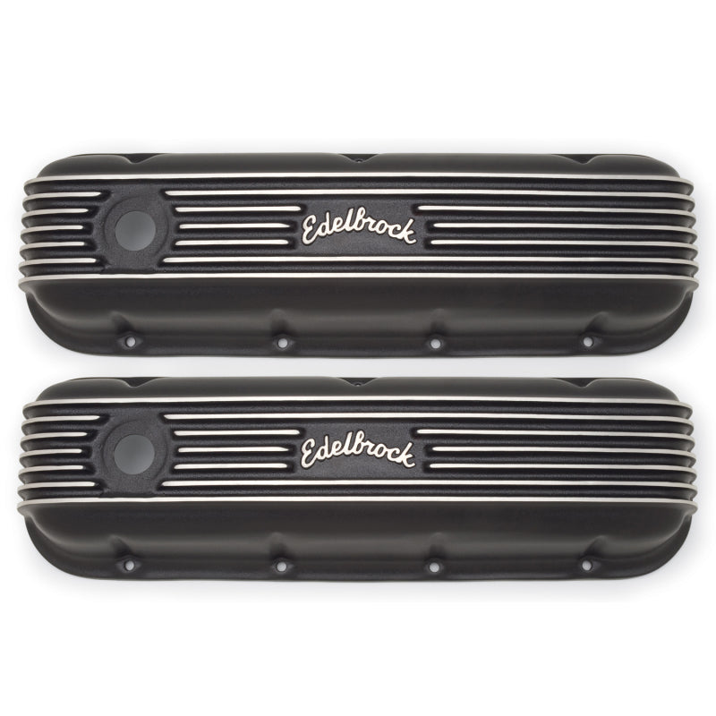 Edelbrock Valve Cover Classic Series Chevrolet 1965 and Later 396-502 V8 Black - Burkken Auto Parts