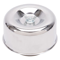 Edelbrock Air Cleaner 94 Series Round Steel Top 4 65In Dia X 3 125In 2 63In ID Raised Base Chrome - Burkken Auto Parts