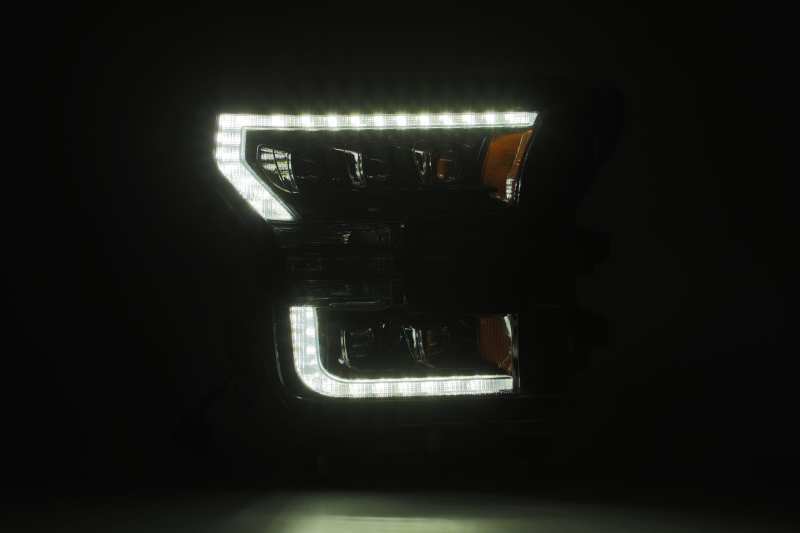 AlphaRex 17-20 Ford Raptor NOVA LED Proj Headlights Plank Style Alpha Black w/Activ Light/Seq Signal - Burkken Auto Parts