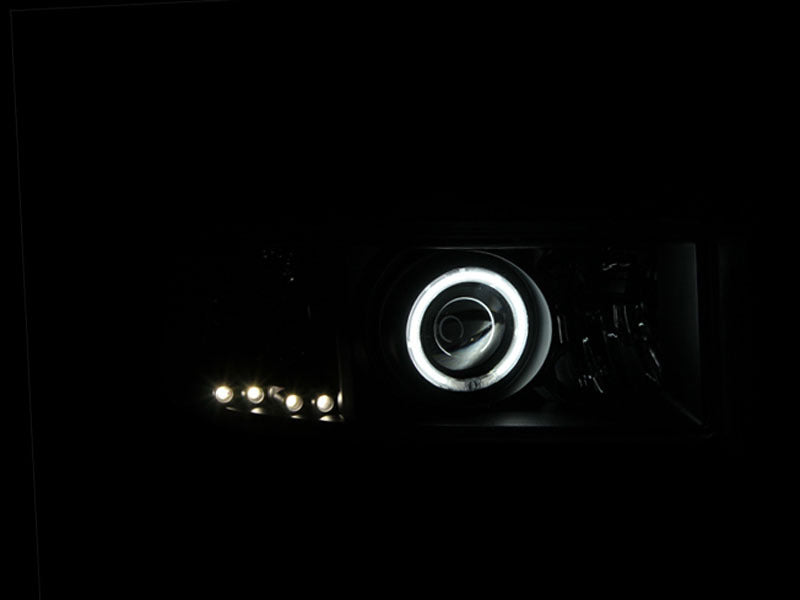 ANZO 1994-2001 Dodge Ram Projector Headlights w/ Halo Black - Burkken Auto Parts