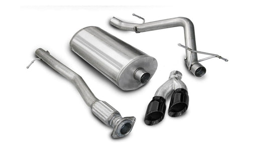 Corsa 10-10 GMC Sierra Denali 6.2L V8 3in Cat-Back Single Side w Twin 4in Black Pro-Series T - Burkken Auto Parts