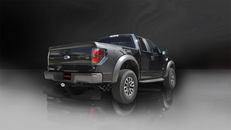 Corsa 2011-2014 Ford F-150 Raptor 6.2L V8 133in Wheelbase Black Xtreme Cat-Back Exhaust - Burkken Auto Parts