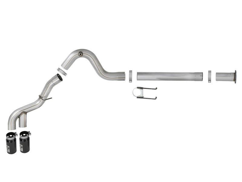 aFe Power 15-16 Ford F250/F350 6.7L Diesel Rebel XD 4in 409 SS DPF-Back Exhaust System - Black Tips - Burkken Auto Parts