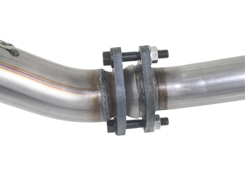 aFe Twisted Steel Delete Down-Pipe and Y-Pipe 2 to 2-1/2in Alum Steel Exhaust 12-16 Jeep Wrangler - Burkken Auto Parts