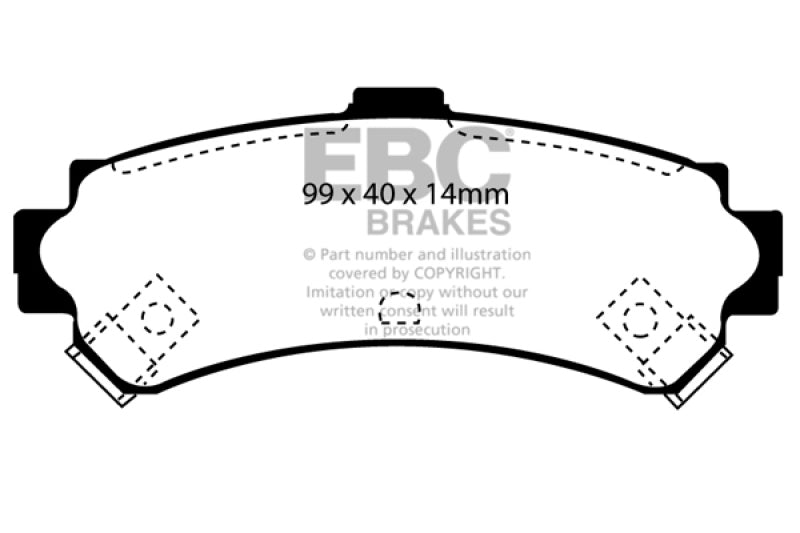 EBC 95-97 Nissan Sentra 1.6 Redstuff Rear Brake Pads - Burkken Auto Parts