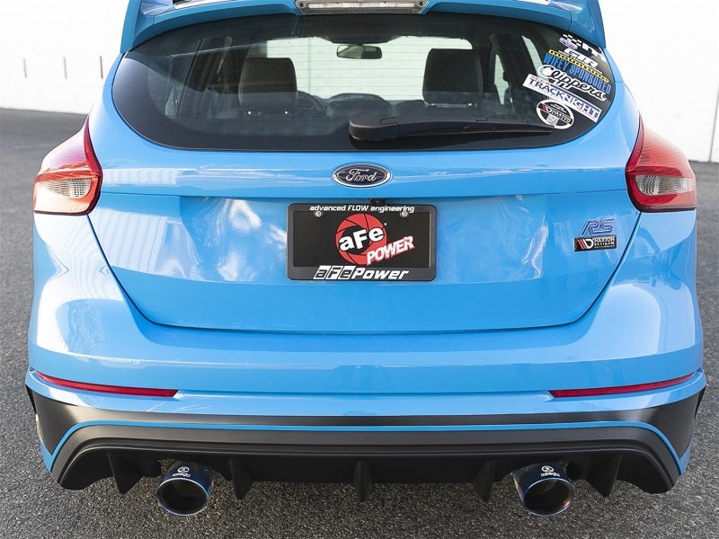 aFe Takeda 3in 304 SS Axle-Back Exhaust System w/ Blue Flame Tip 16-18 Ford Focus RS 2.3L (t) - Burkken Auto Parts