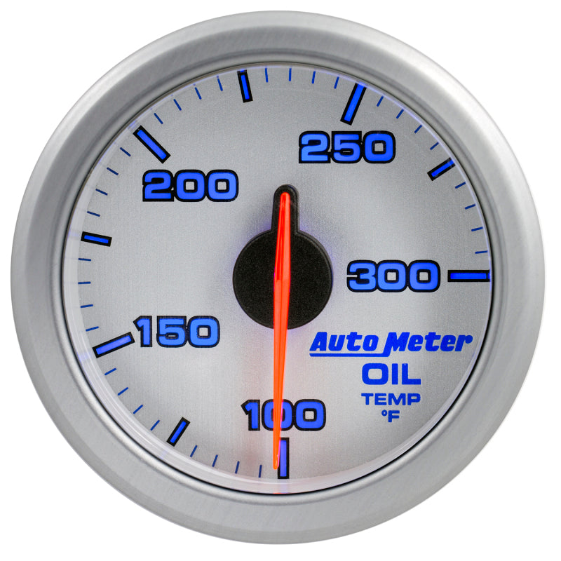 Autometer Airdrive 2-1/6in Oil Temp Gauge 100-300 Degrees F - Silver - Burkken Auto Parts