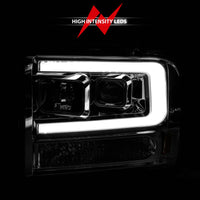 ANZO 99-04 Ford F250/F350/F450/Excursion (excl 99) Projector Headlights - w/Light Bar Chrome Housing - Burkken Auto Parts