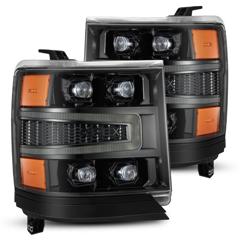 AlphaRex 16-18 Chevy 1500HD NOVA-Series LED Proj Headlghts Alpha BK Atv Lgt/SeqSig & DRL(Req 810023) - Burkken Auto Parts