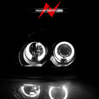 ANZO 1996-1998 Honda Civic Projector Headlights w/ Halo Black - Burkken Auto Parts