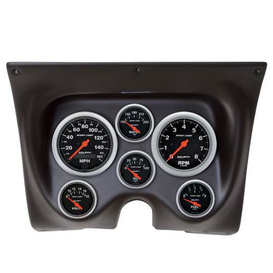 Autometer Sport-Comp 67-68 Camaro/Firebird Dash Kit 6pc Tach / MPH / Fuel / Oil / WTMP / Volt - Burkken Auto Parts