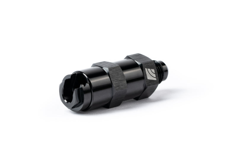 AMS Performance 5/16 Quick Connect to -6AN Inline Fuel Pulsation Damper w/ -6AN Fuel Line - Burkken Auto Parts