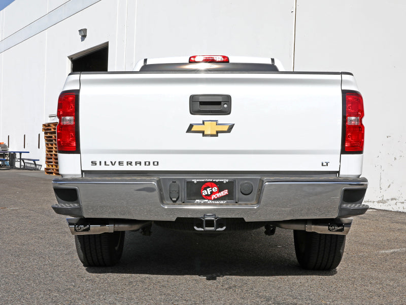 aFe Gemini XV 3in 304SS CB Exhaust w/ Cutout 14-19 GM Trucks 4.3/5.3L w/ Pol Tips - CrewCab/Extended - Burkken Auto Parts
