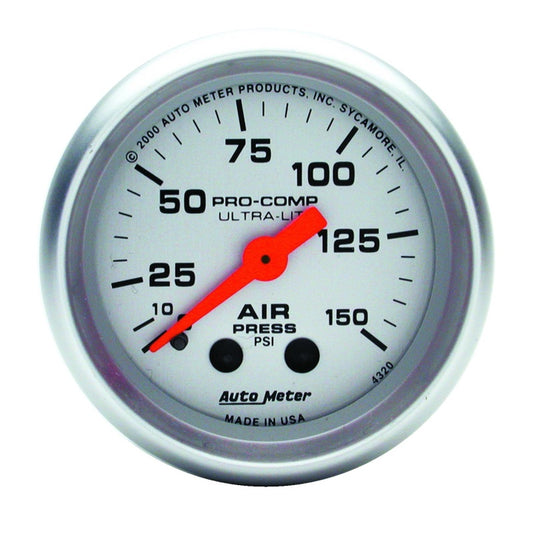 Autometer Ultra-Lite 2-1/16in 0-150 PSI Mechanical Air Pressure Gauge - Burkken Auto Parts