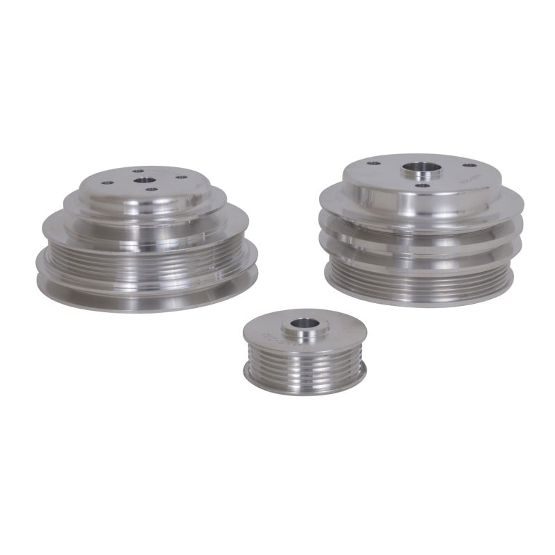 BBK 85-97 GM Truck 305 350 Underdrive Pulley Kit - Lightweight CNC Billet Aluminum (3pc) - Burkken Auto Parts