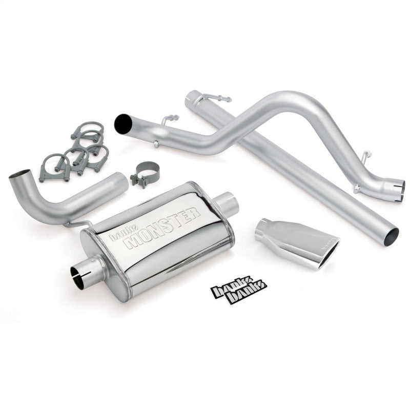 Banks Power 07-11 Jeep 3.8L Wrangler - 2dr Monster Exhaust System - SS Single Exhaust w/ Chrome Tip - Burkken Auto Parts