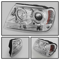 Spyder Jeep Grand Cherokee 99-04 Projector Headlights LED Halo LED Chrm - PRO-YD-JGC99-HL-C - Burkken Auto Parts