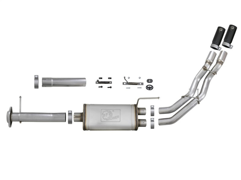 aFe Rebel Series Exht 3in SS Middle Side Exit CB w/ Black Tips 11-14 Ford F150 Ecoboost V6 3.5L (tt) - Burkken Auto Parts