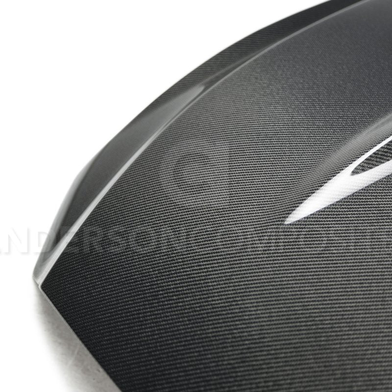 Anderson Composites 15-17 Ford Mustang (Excl. GT350/GT350R) Double Sided Type-GT5 Carbon Fiber Hood - Burkken Auto Parts