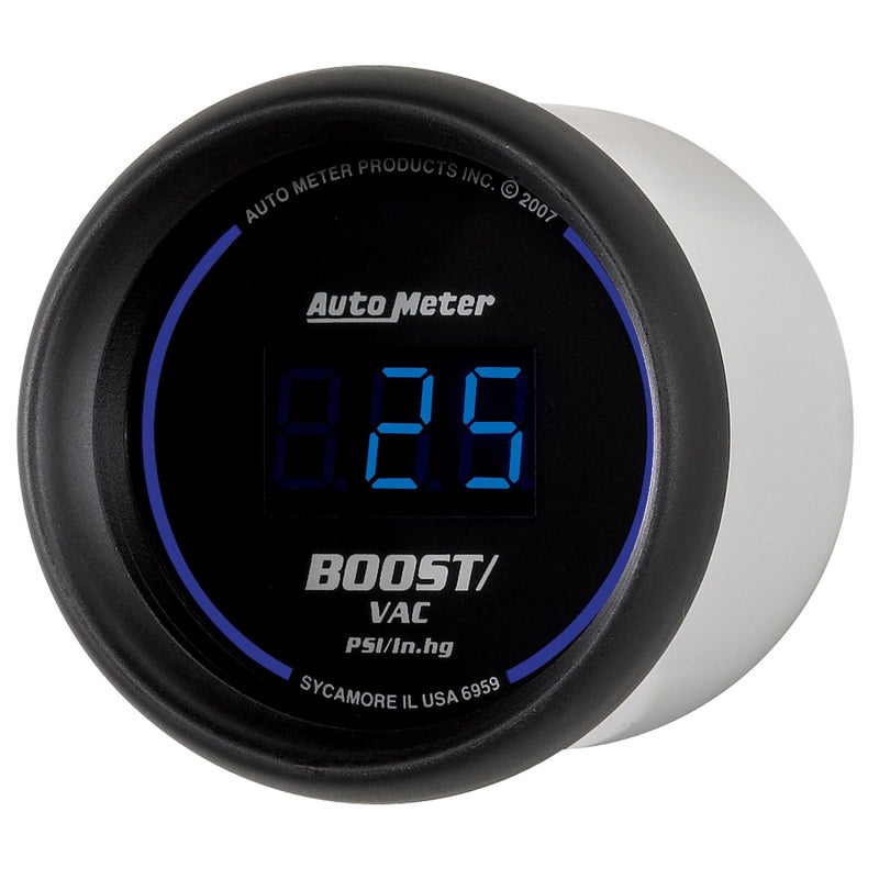Autometer Cobalt Digital 52.4mm Black Vacuum/Boost Gauge - Burkken Auto Parts