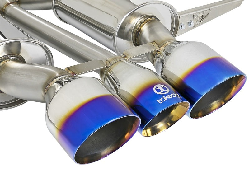 aFe Takeda 3in 304 SS Cat-Back Exhaust w/ Blue Flame Tips 2017+ Honda Civic Type R I4 2.0L (t) - Burkken Auto Parts