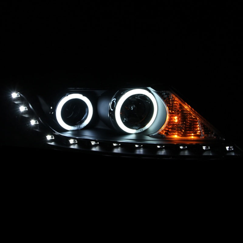 ANZO 2011-2013 Kia Sorento Projector Headlights w/ Halo Black (CCFL) - Burkken Auto Parts