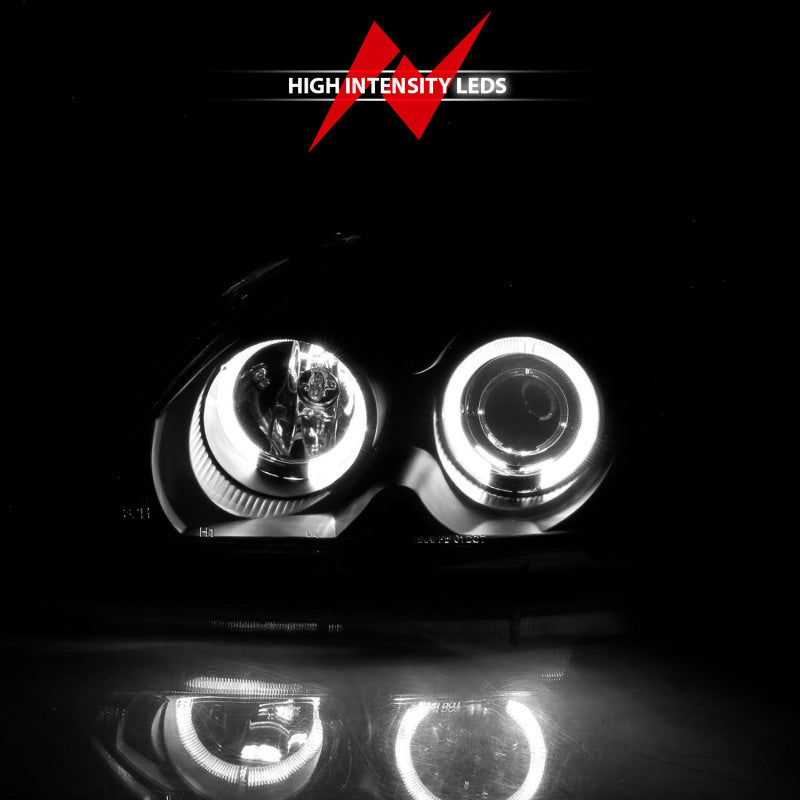 ANZO 1996-1998 Honda Civic Projector Headlights w/ Halo Black - Burkken Auto Parts
