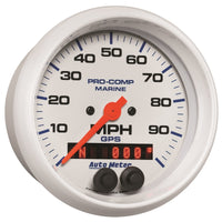 Autometer Gauge GPS Speedometer 3-3/8in 100 MPH Marine White Gauge - Burkken Auto Parts