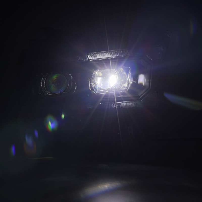 AlphaRex 19-21 Ram 2500 LUXX LED Proj Headlights Plank Style Black w/Activ Light/Seq Signal/DRL - Burkken Auto Parts