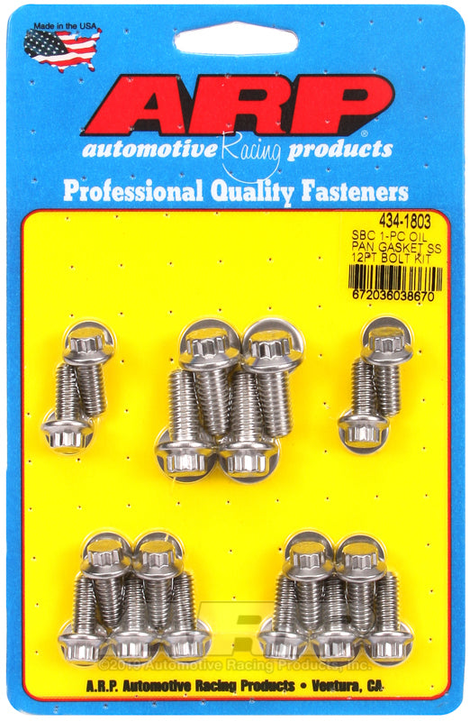 ARP SB Chevy 1-pc SS 12pt Oil Pan Gasket Bolt Kit - Burkken Auto Parts