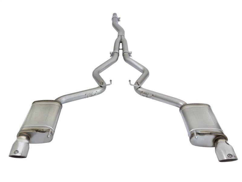 aFe MACHForce XP Exhausts Cat-Back SS-304 EXH w/ Polished Tips 15-16 Ford Mustang EcoBoost 2.3L (t) - Burkken Auto Parts