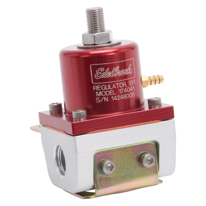 Edelbrock Fuel Pressure Regulator EFI 180 GPH 35-90 PSI -6 In/Out -6 Return Red/Clear - Burkken Auto Parts