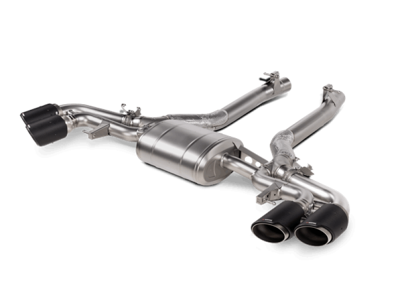 Akrapovic 2020-23 BMW X5M (F95)/X6M (F96) Slip-On Line (Titanium) w/Carbon Fiber Titanium Tips - Burkken Auto Parts
